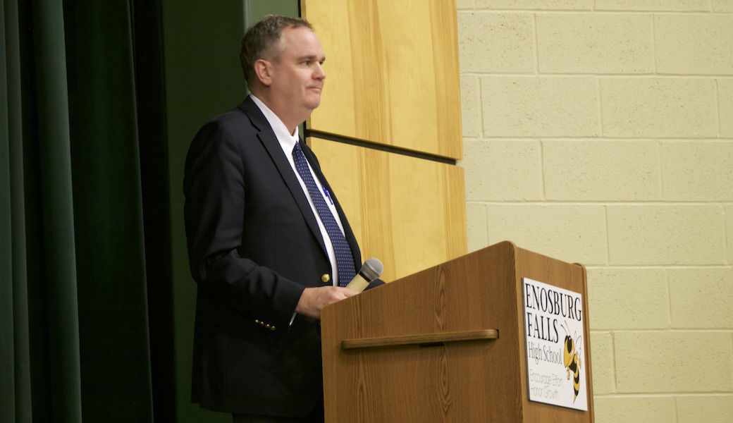 Sec. Dan French at Enosburg Falls, 4-11-2019